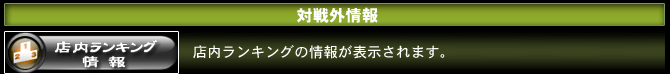 店内ランキング情報　店内ランキングの情報が表示されます。